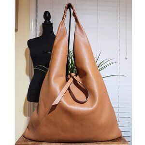 Italian Leather Brown M.GEMI Carlotta XL Slouch Hobo Shoulder Bag Bohemian Style